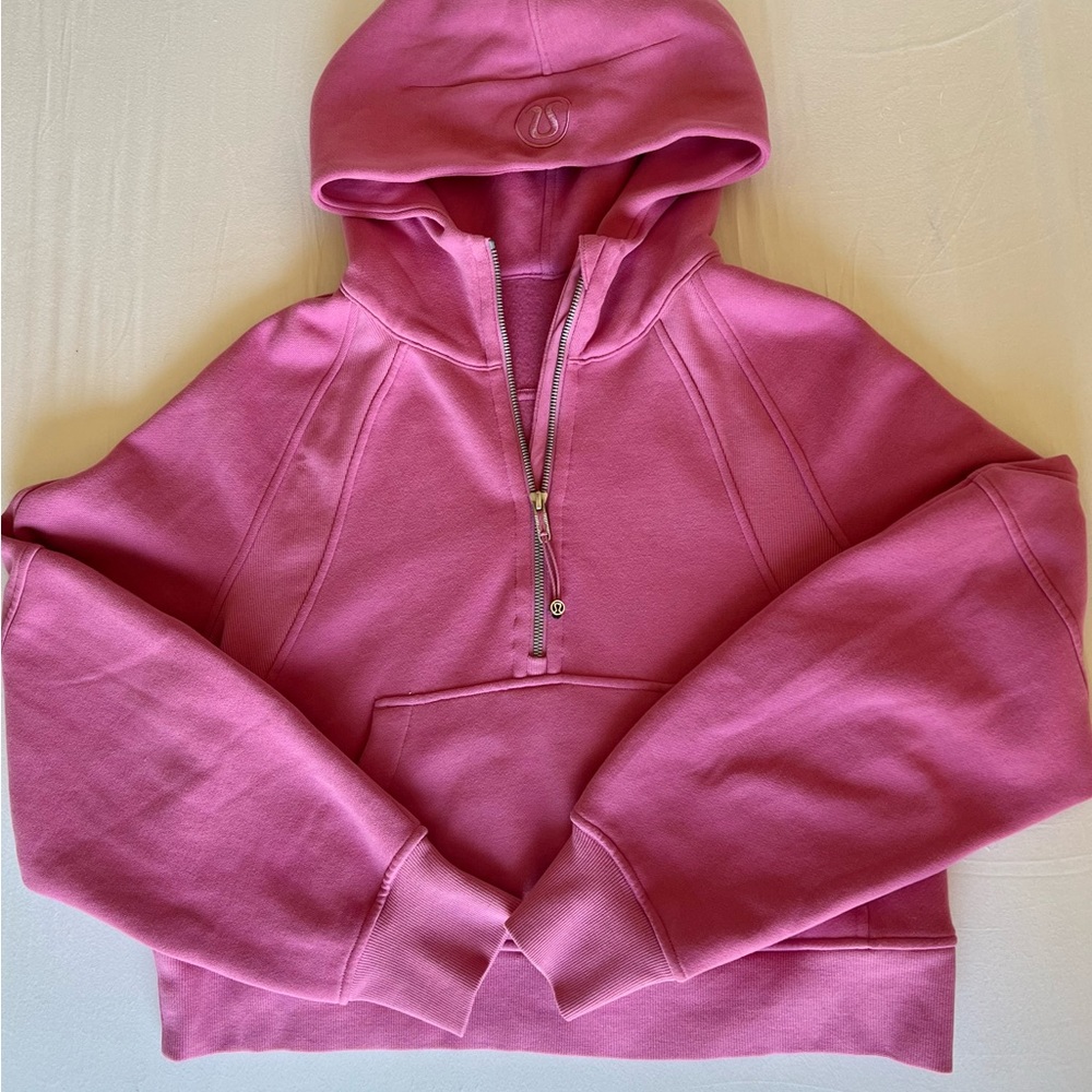 Pre-Owned Lululemon Scuba Oversized Half-Zip Hoodie in Pink Blossom (XS/S)